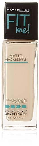Maybelline New York Fit Me Matte + Poreless Foundation, Porcelain [110], 1 Ounce