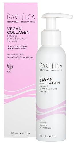 Pacifica Heat Protection Spray for Hair - Vegan Collagen Blowout Prime & Thermal Protection Hair Milk - Blow Dry Spray - for Curly, Wavy & Straight