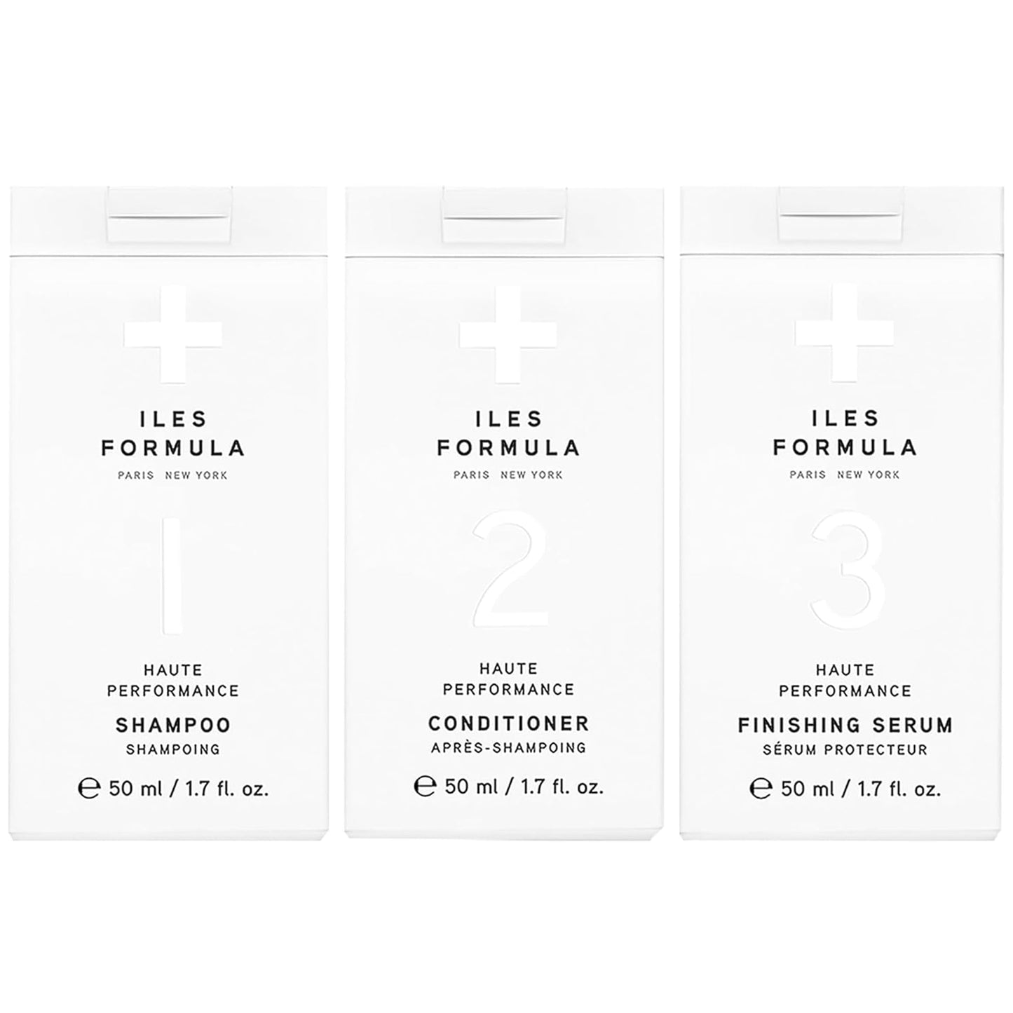 ILES FORMULA Mini Signature Collection - Moisturizing Travel Shampoo & Conditioner w/Mini Finishing Serum Blow Dry Cream for Dry, Damaged, Frizzy Hair