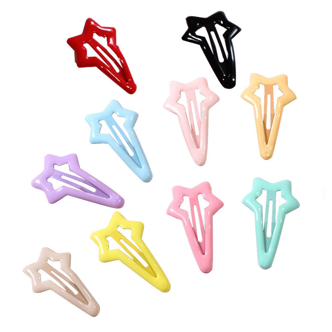 Daycount® 10pcs Colorful Stars Duckbill Clip Hair Clip For Ladies Teens Girls Hair Salon Hairpin (Random Color)