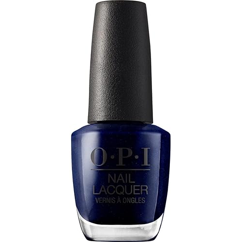 OPI Nail Lacquer Yoga-ta Get This Blue! | Opaque Dark Blue Shimmer Chip Resistant Nail Polish | Fast Drying, Streak Free