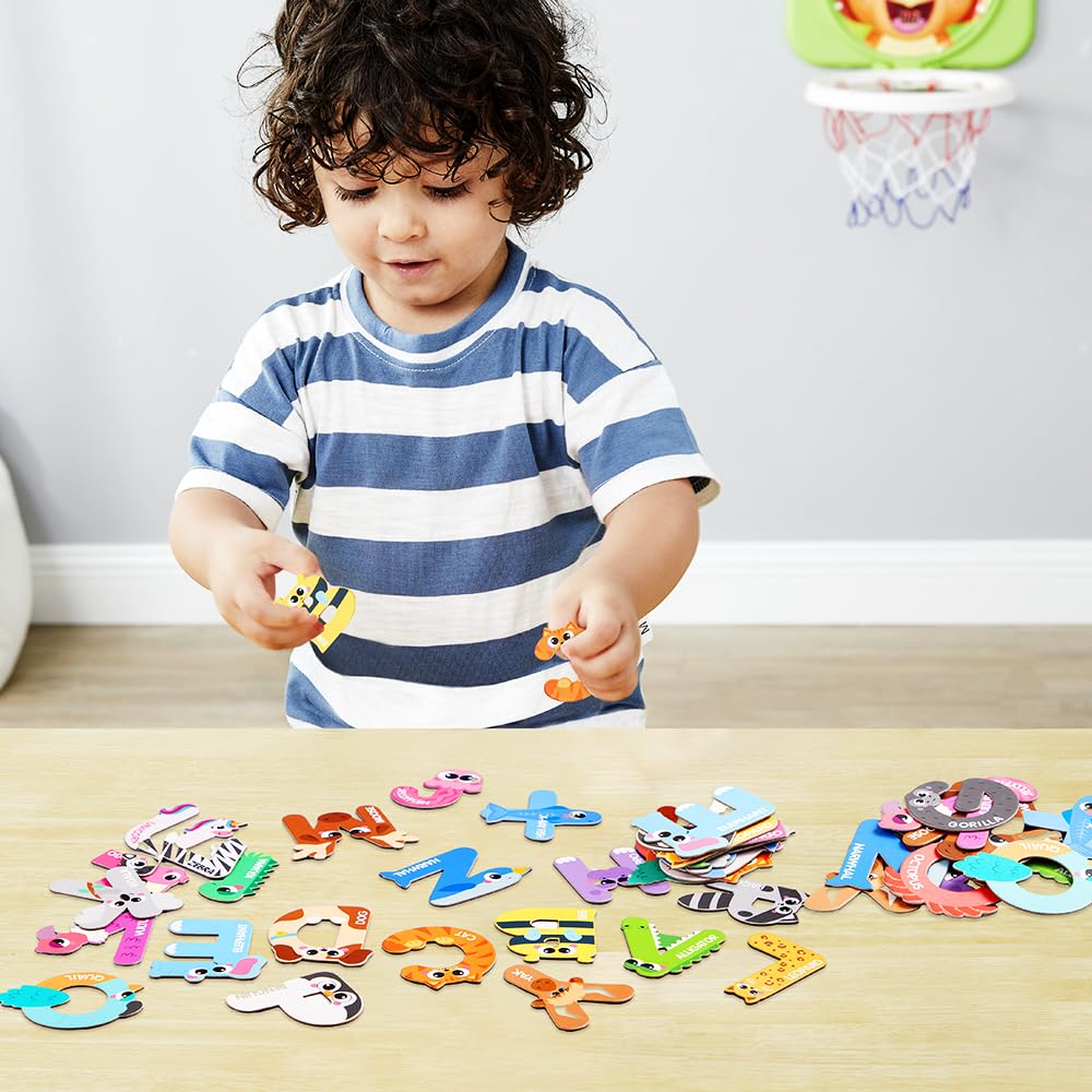JOYIN Magnetic Letters – 26 Large Animal Alphabet Fridge Magnets for Toddlers, Educational ABC Spelling & Learning Toy for Kids Ages 3–5