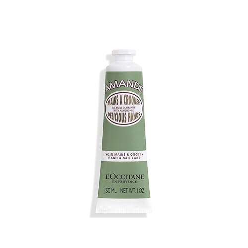 L'OCCITANE Almond Delicious Hand & Nail Cream: Soften hands & Cuticles with Irresistible Almond Scent, Moisturizing, Infused With Almond Oil, 24-hour