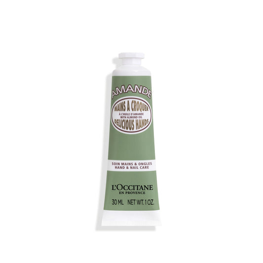 L'OCCITANE Almond Delicious Hand & Nail Cream: Soften hands & Cuticles with Irresistible Almond Scent, Moisturizing, Infused With Almond Oil, 24-hour