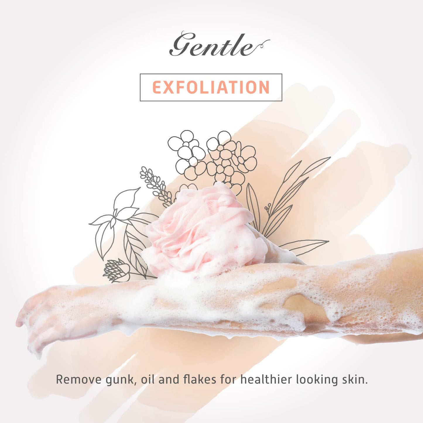 Spongentle Premium Deep Cleansing Loofah Sponge for Radiant Skin, Pack of 4, Bath and Shower, Exfoliating Body Scrubber, Beautiful Colors for Women