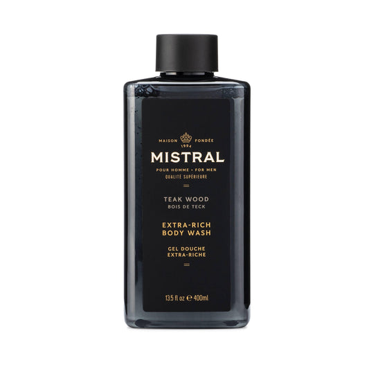 Mistral Men's Body Wash & Shampoo, Teakwood 13.5 oz | 2-in-1 Natural Shower Gel for Men | SLS, Paraben & Phthalate Free | Natural Men’s Body Wash Beauty & Personal Care Mistral