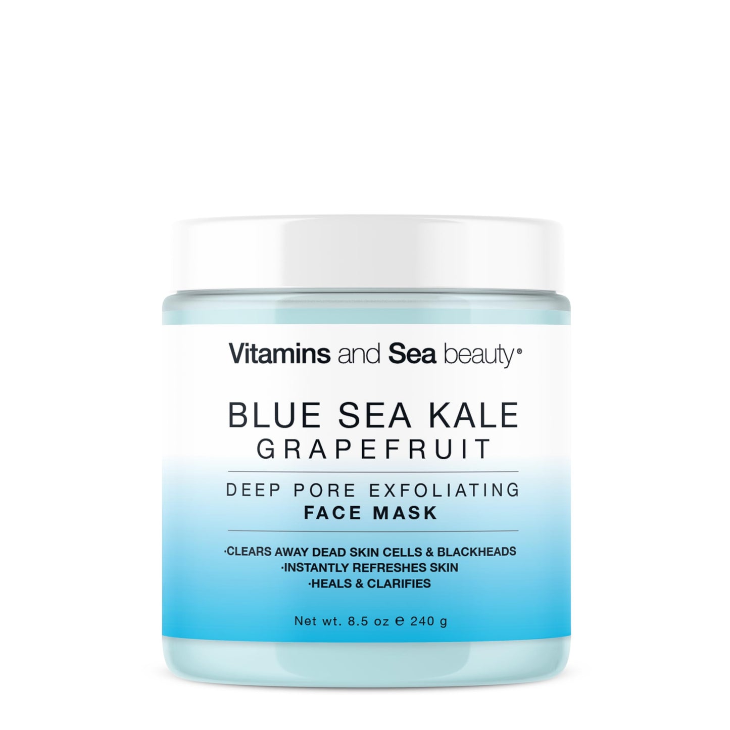 Deep Pore Exfoliating Face Mask with Blue Sea Kale Grapefruit - for Blackheads, Dead Skin Removal, Clarifying & Hydrating - Vegan & Clean Skincare
