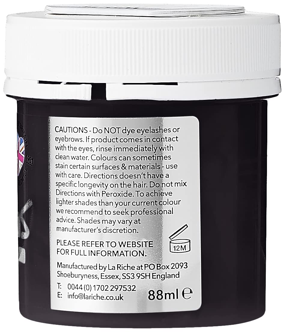DIRECTIONS Ebony Semi-Permanent Hair Colour - 88ml Tub by La Riche