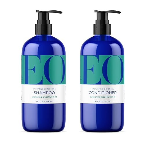 EO Shampoo and Conditioner Combo Pack, 16 Ounce Bottles (1 of Each), Grapefruit and Mint, Organic Plant Based, Hydrating & Smoothing For All Hair