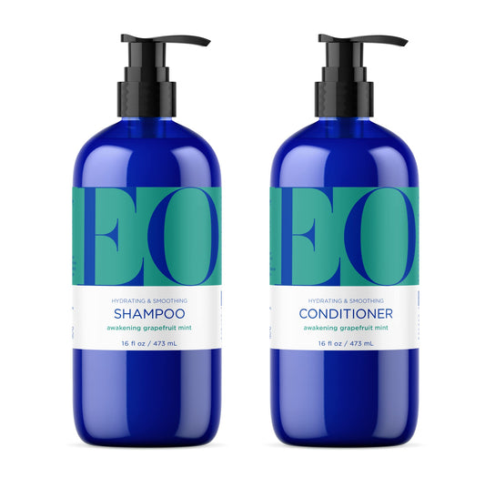 EO Shampoo and Conditioner Combo Pack, 16 Ounce Bottles (1 of Each), Grapefruit and Mint, Organic Plant Based, Hydrating & Smoothing For All Hair Beauty & Personal Care EO