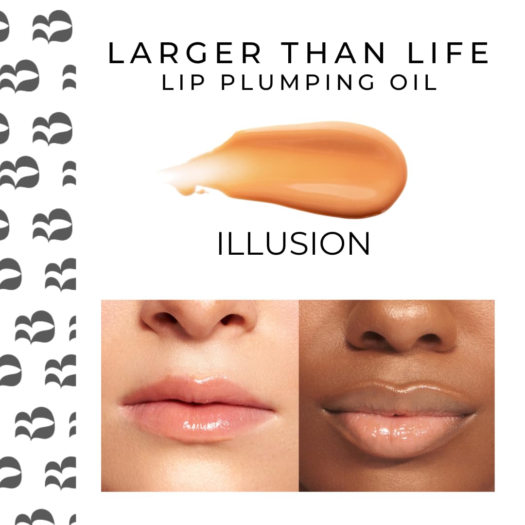 Rinna Beauty Larger Than Life Lip Plumping Oil - Illusion - Moisturizes & Hydrates Lips - Natural Plumping Over Time - Vegan, Cruelty-Free, &