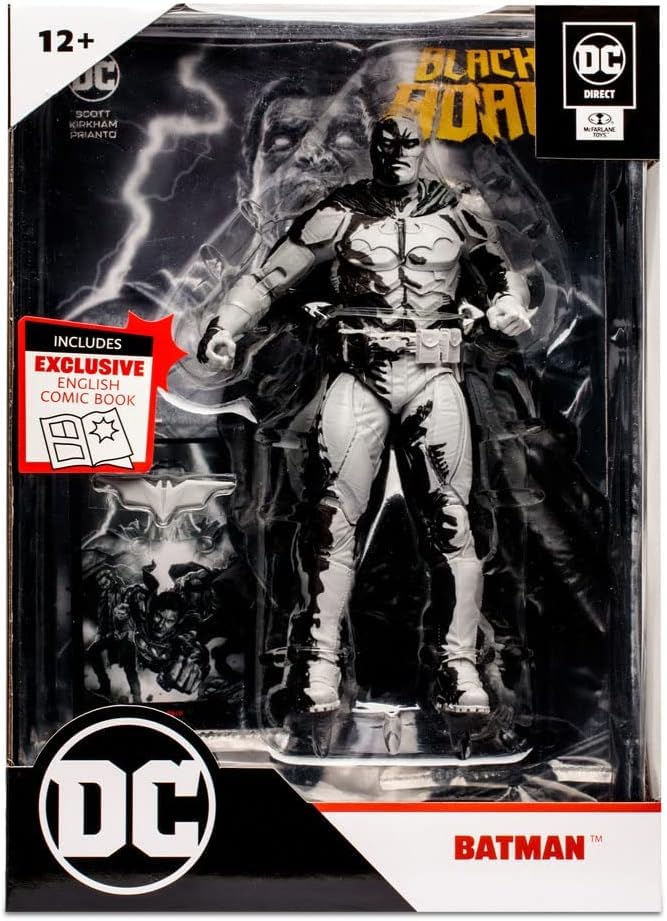 McFarlane Toys, 7-Inch DC Direct Black Adam Gold Label Batman Action (Line Art Variant) Figure with 22 Moving Parts, Collectible DC Black Adam Comic…