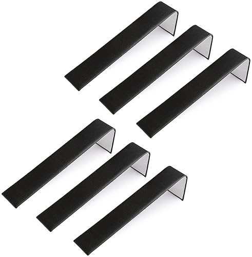 Novel Box 6 Pack Bracelet/Watch Ramp Black Leatherette 2x8.25x2 Inches - Slim and Sleek Ramps for Jewelry Display - Bracelet Holder Organizer Stand…