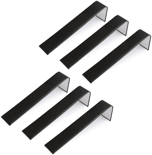 Novel Box 6 Pack Bracelet/Watch Ramp Black Leatherette 2x8.25x2 Inches - Slim and Sleek Ramps for Jewelry Display - Bracelet Holder Organizer Stand…