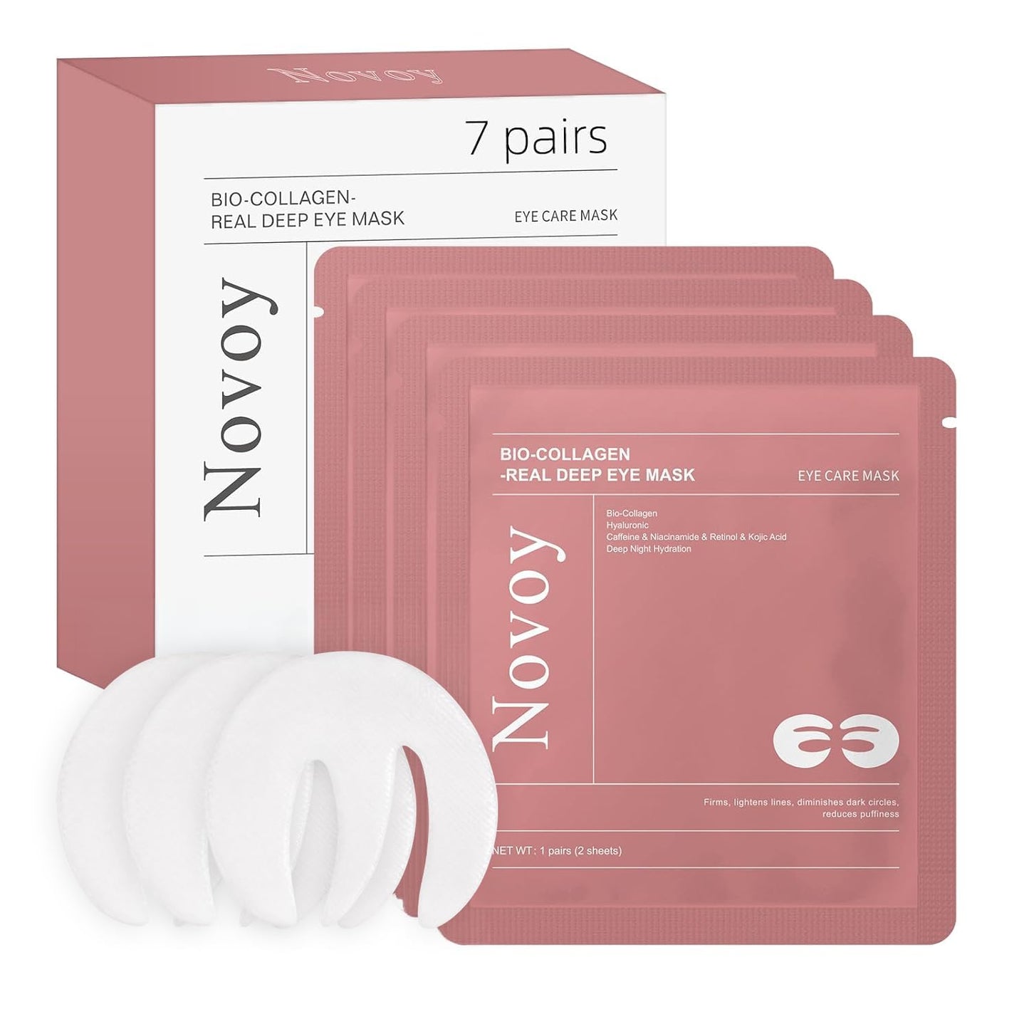Novoy 7 Pairs Bio-Collagen Real Deep Eye Patches - 6-in-1 Retinol Overnight Eye Patches for Dark Circles, Puffiness & Wrinkles | 2% Beauty and Personal Care LLVYUO
