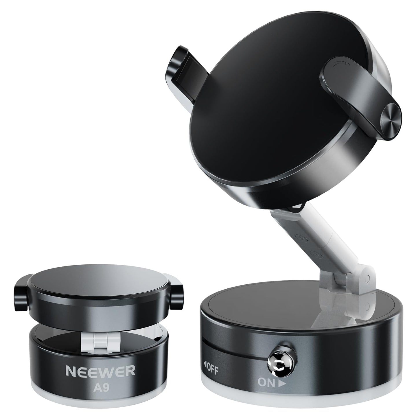 NEEWER ENTRY LEVEL VERSION Magnetic Cell Phone Holder Mount Stand Foldable with Vacuum Suction Cup for Your Car Windshield Dash Gym, 360 Rotating…