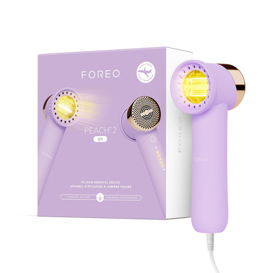 FOREO Peach 2 go IPL Hair Removal Device - Travel-Friendly Permanent Removal - Laser Treatment for Body & Face - Painless & Skin Cooling - Silicone Beauty and Personal Care FOREO