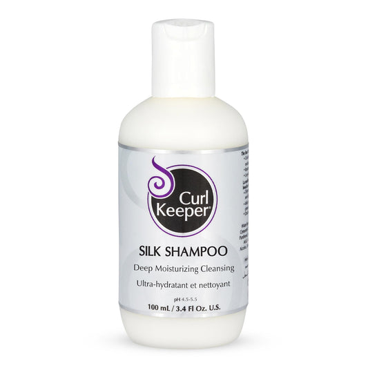 Curl Keeper Silk Shampoo for Curly Hair, 3.8 Fl Oz - Deep Moisturizing & Cleansing Daily Hair Shampoo with Silk Amino Acids for All Curl Types - Water