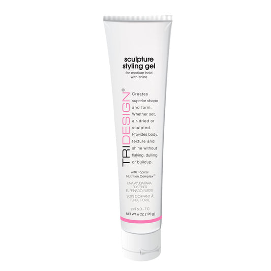 TRIDESIGN Sculpture Hair Styling Gel - Strong Hold for All Hair Types, Flake-Free Formula for a Wet Look, Curl Definition, or Textured Style - 6 oz