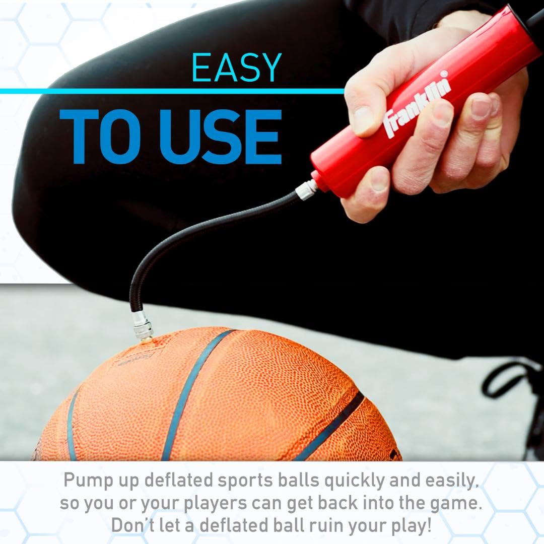 Franklin Sports Ball Pump Kit -7.4" - Perfect for Basketballs, Soccer Balls and More - Complete Hand Pump Kit with Needles, Flexible Hose, Air…