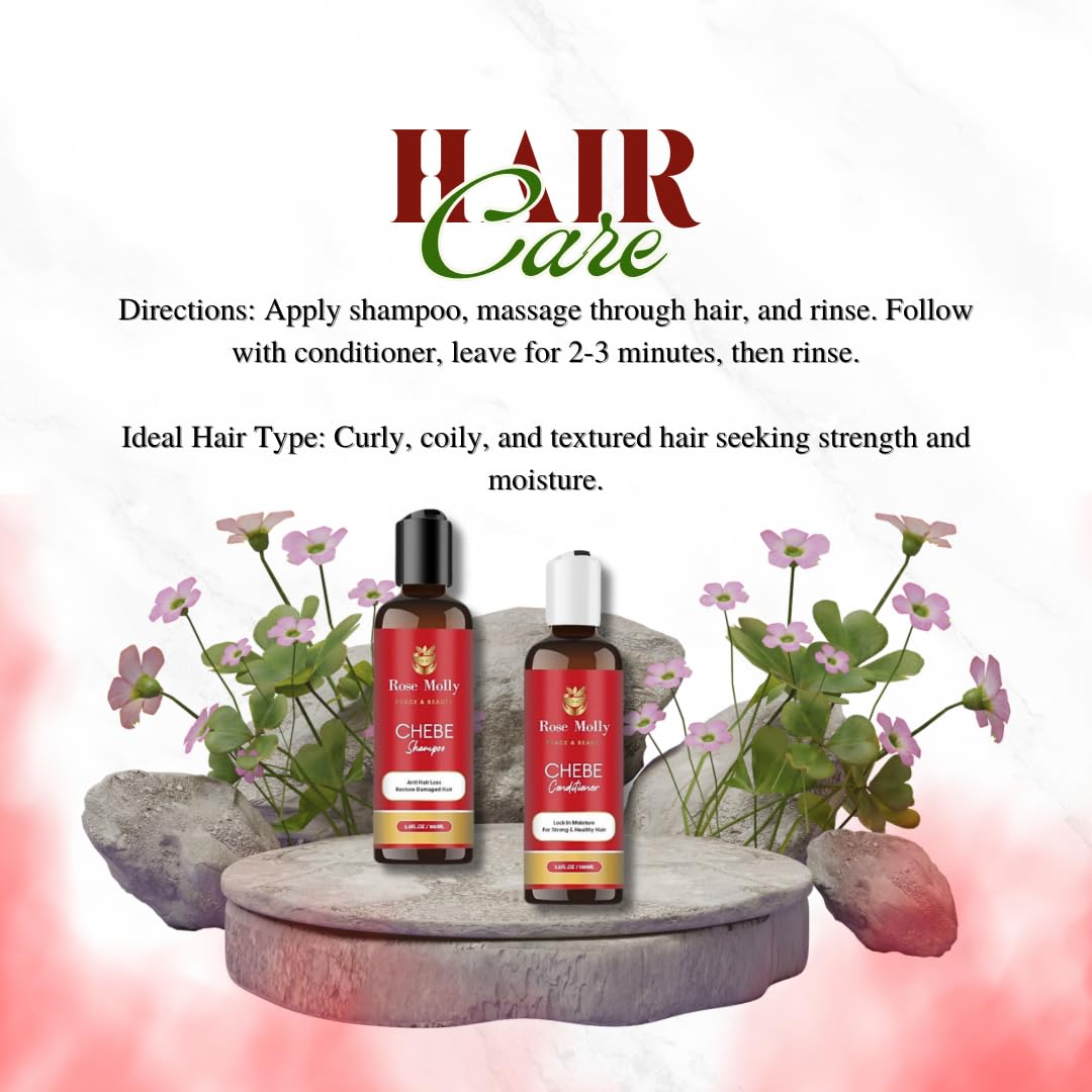 Rose Molly Chebe Shampoo and Conditioner Set, 3.5 fl oz Each