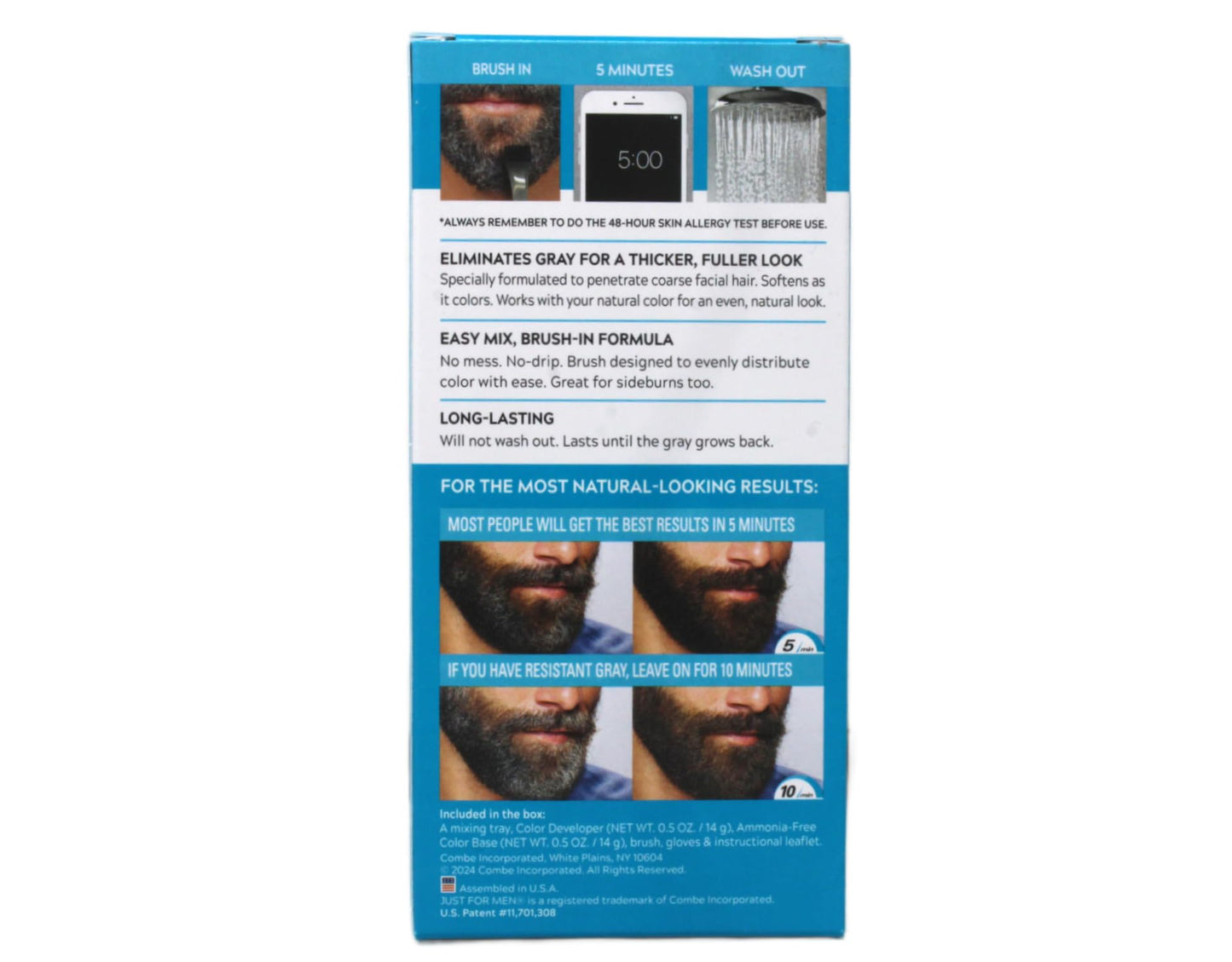 JUST FOR MEN Color Gel Mustache & Beard M-55 Real Black 1 Each