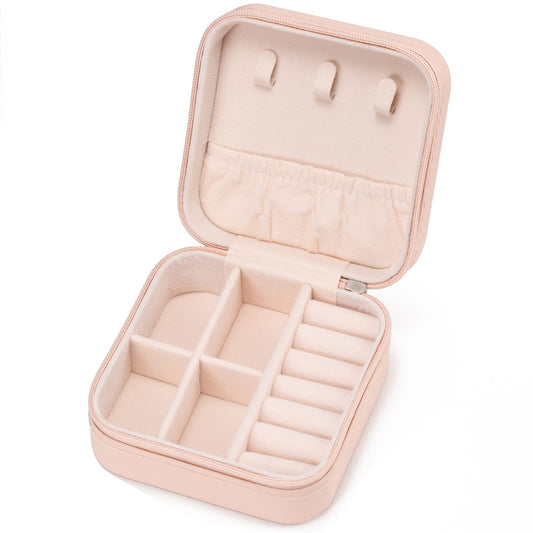 VOMNA Mini Jewelry Travel Case,Small Jewelry Box,Traveling Jewelry Organizer,Portable Jewellery Storage Holder for Rings Earrings Necklace Bracelet…