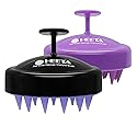 HEETA Scalp Massager Hair Growth 2-Pack, Soft Silicone Scalp Scrubber Shampoo Brush for Exfoliation Dandruff Removal Head Massage Stress Relax, Wet