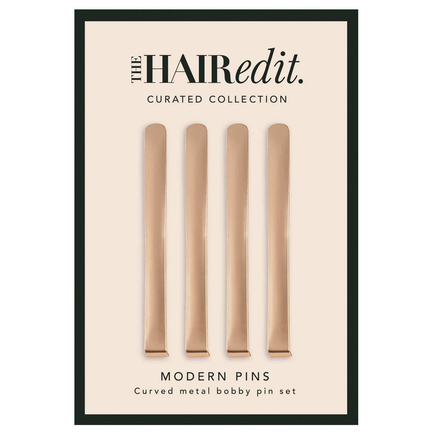 The Hair Edit Modern Bobby Pins - Gold Metal Fashion Hair Clips, 4 pack