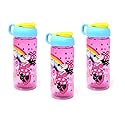 Zak Designs, Inc [3 Pack] Disney Minnie Mouse 16.5oz Kids Sullivan Sports Water Bottle, BPA free, PinkBlueYellow MMPUT071