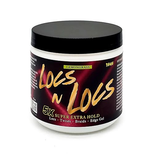 Taha Locs & Locs Gel - 5X Super Extra Hold, Natural & Non-Damaging for Locs, Braids, Twists - 16 Oz (Lemongrass, 1 Pound(Pack of 1))