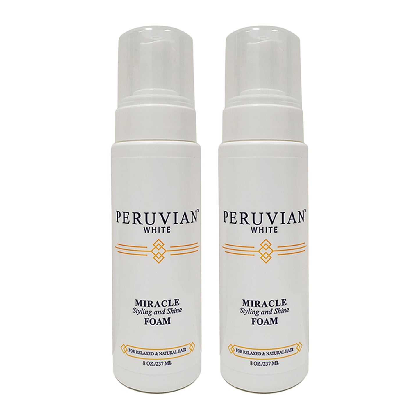 Peruvian white Miracle Styling and Shine Foam Mousse, 8 oz. (Pack of 2)