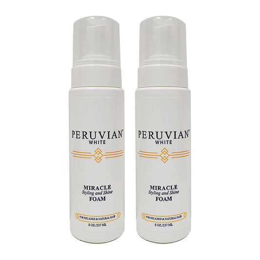 Peruvian white Miracle Styling and Shine Foam Mousse, 8 oz. (Pack of 2)