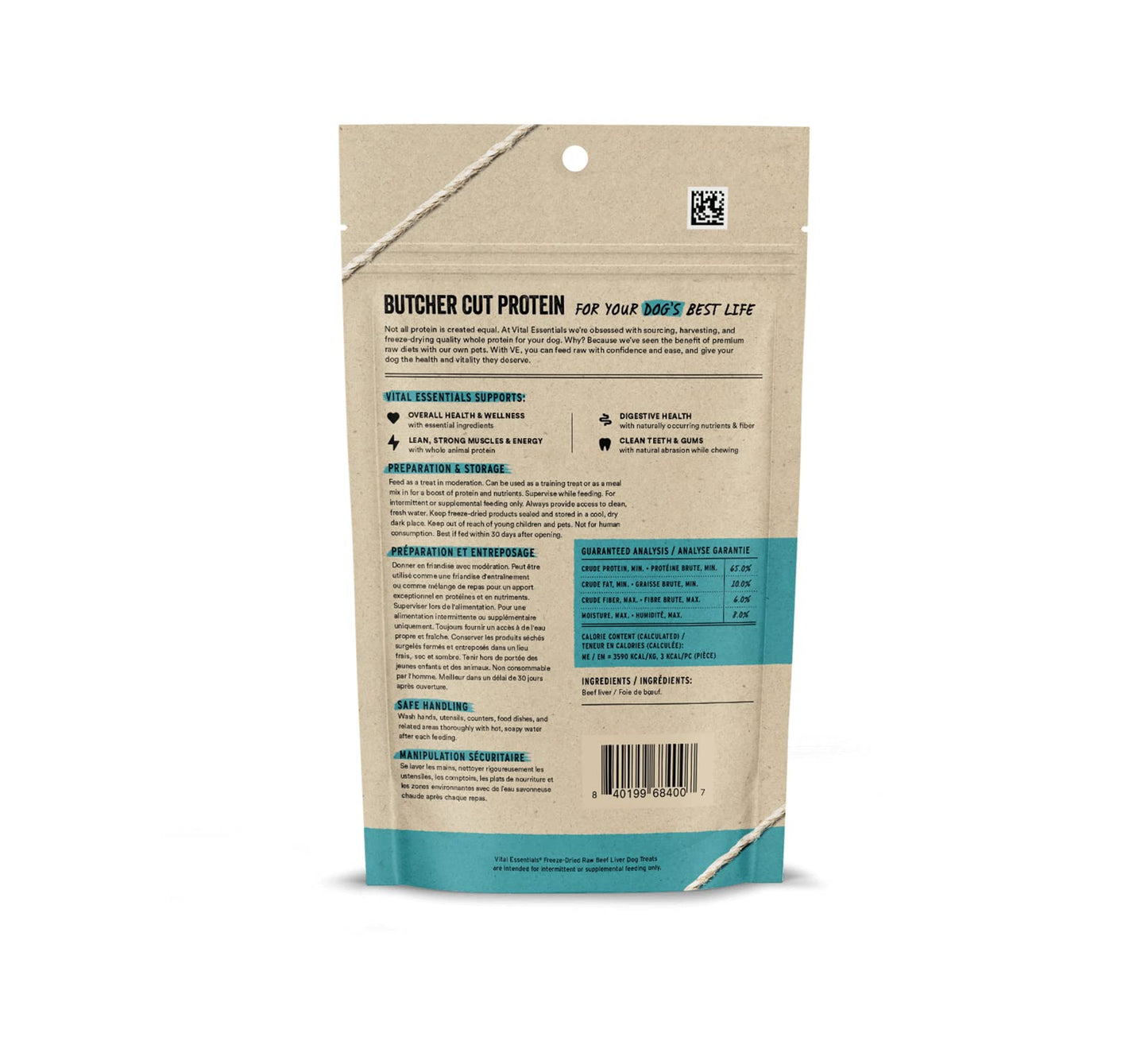 Vital Essentials Freeze-Dried Beef Liver Dog Treats 2.1oz – Single Ingredient, High Protein, Grain & Gluten Free Training Snacks