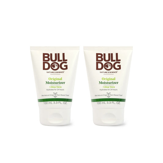 Bulldog Mens Skincare and Grooming Original Facial Moisturizer, 3.3 Fluid Ounce - Pack of 2