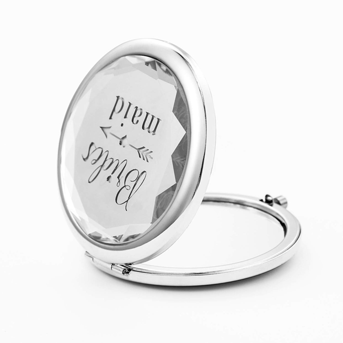 Pack of 9 Compact Pocket Makeup Mirrors Set - Include 1 Bride, 1 Maid of Honor, 1 Matron of Honor and 6 Bridesmaid Mirrors - Wedding Bridesmaid