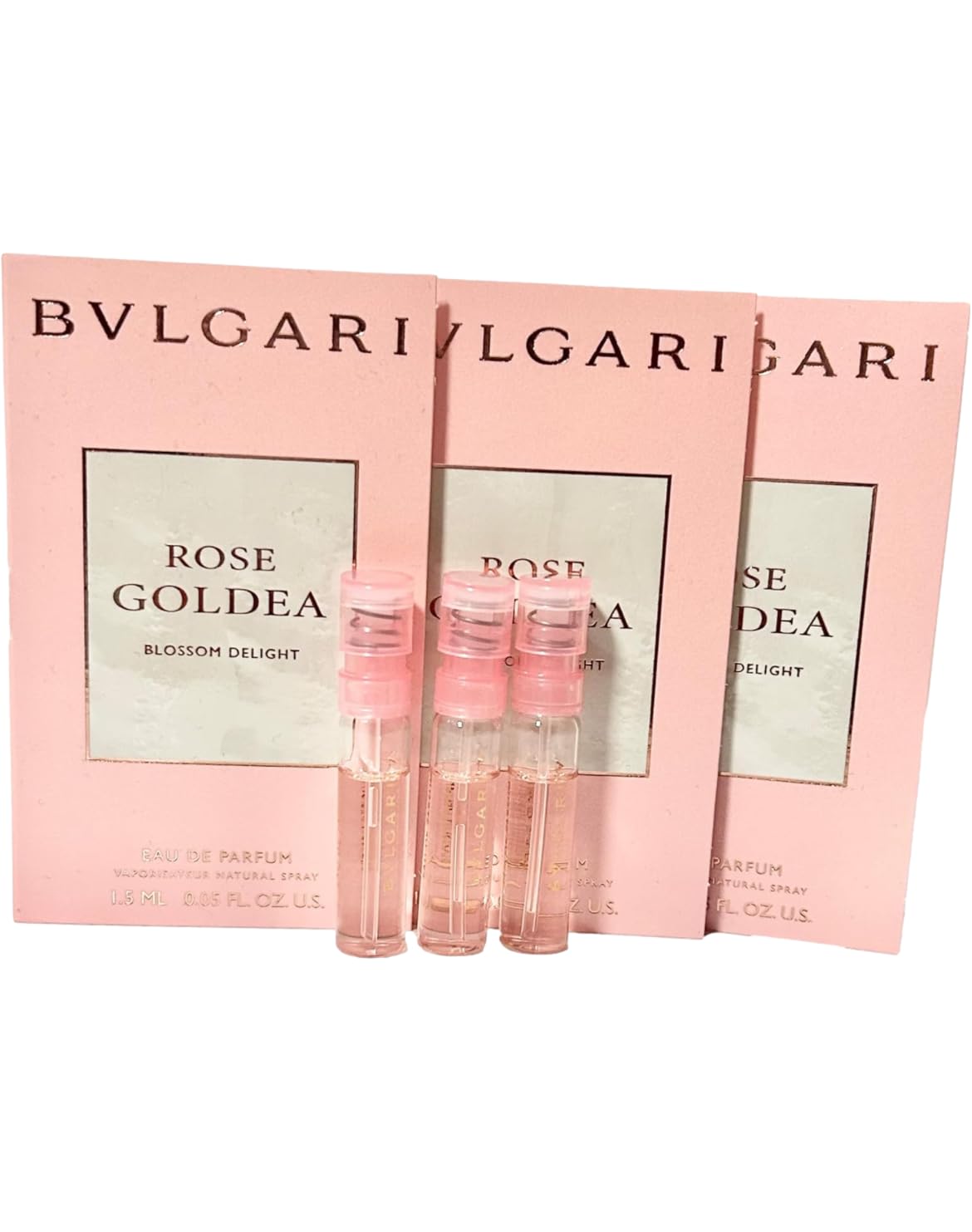 BVLGARI Sample Perfume Rose Goldea Blossom Delight EDP Spray Sample Vials1.5 ml / 0.05 Fl Oz Women Perfume Set of 3