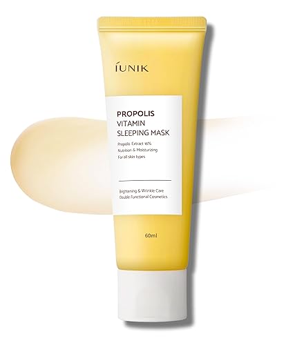 IUNIK Propolis Vitamin Glow Sleeping Mask Night Moisturizer Cream 2.03 Fl Oz Overnight Moisturizing cream Tea Tree Centella Asiatica Extracts