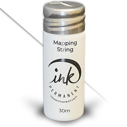 Ink Permanent White Brow Mapping String [100 Ft Bottles - 30 m] Pre-Inked String for Permanent Makeup and Microblading Supplies, Brow Mapping Kit