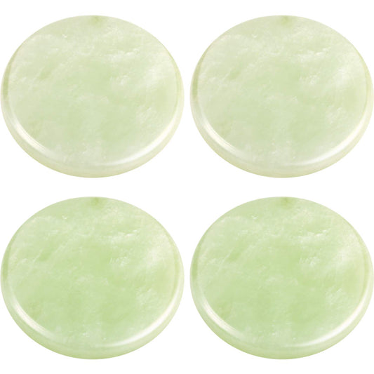 Eyelash Extension Jade Stone Glue Lashes Jade Stone Adhesive Pallet Fake Eye Lash Holder Base,Fake Eye Lash Makeup Tool 2 Inch (Green/4 Packs)