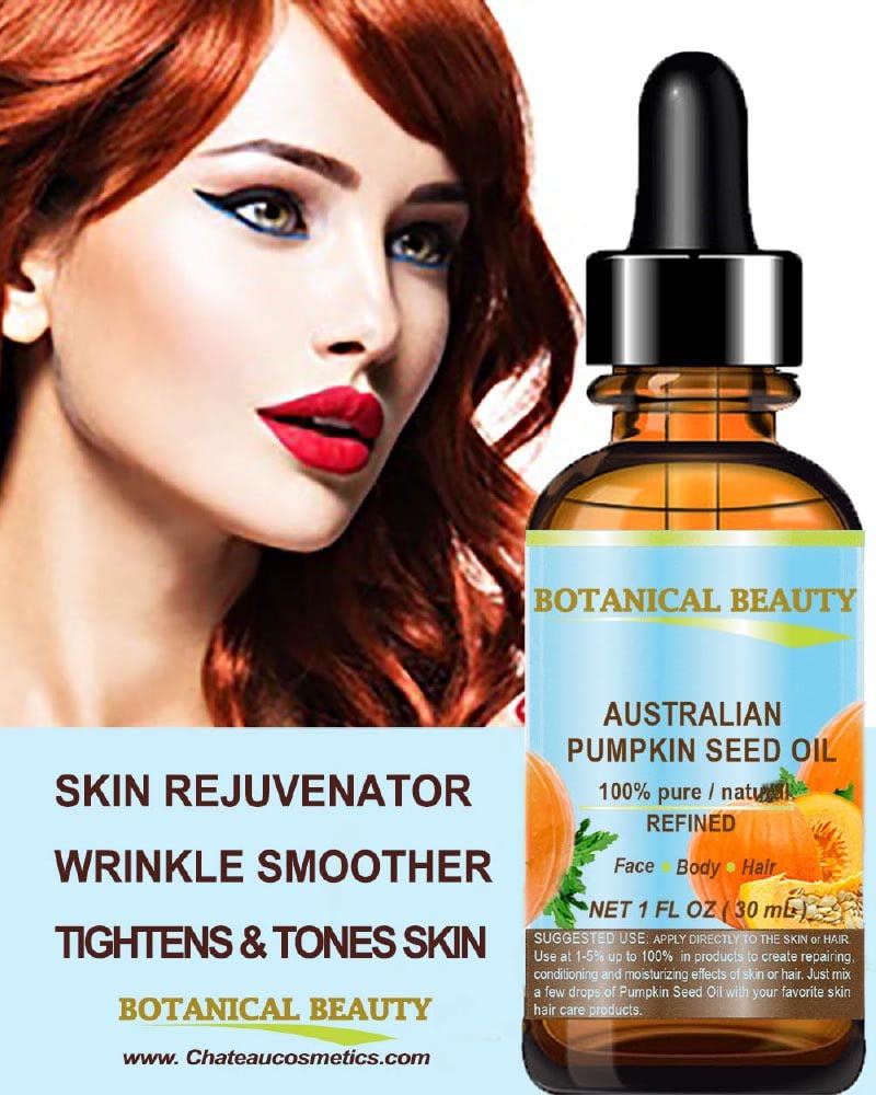 Botanical Beauty Australian PUMPKIN SEED OIL Pure Natural Virgin Unrefined Cold Pressed Carrier Oil. 2 Fl.oz.- 60 ml. for Face, Skin, Hair, Lip, Nails