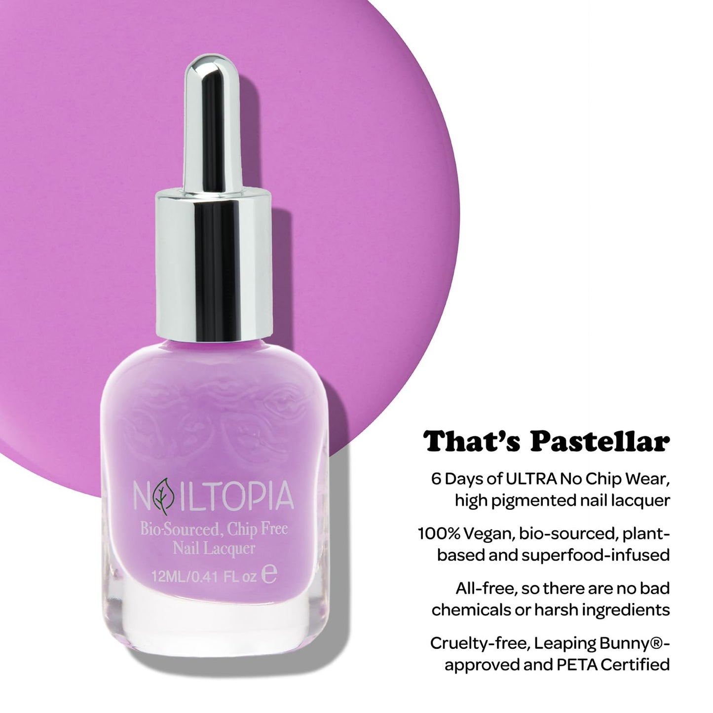 Nailtopia Bio-Sourced, Chip-Free Nail Lacquer - Fast Dry Nail Polish - Superfood-Infused - Natural Nail Polish - That's Pastellar - 0.41 oz Beauty & Personal Care Nailtopia