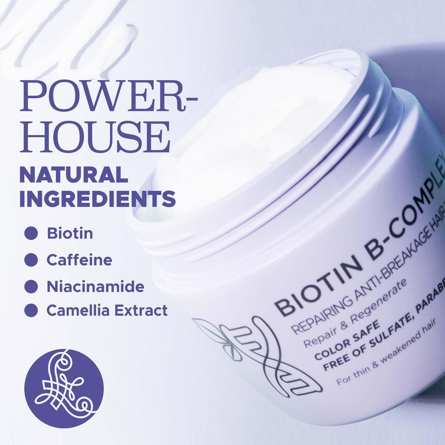 Luseta Biotin B-Complex Hair Mask for Hair Growth & Strengthener 16.9 Oz Deep Conditioning for Thinning Damaged Hair with Argan Caffein Oil