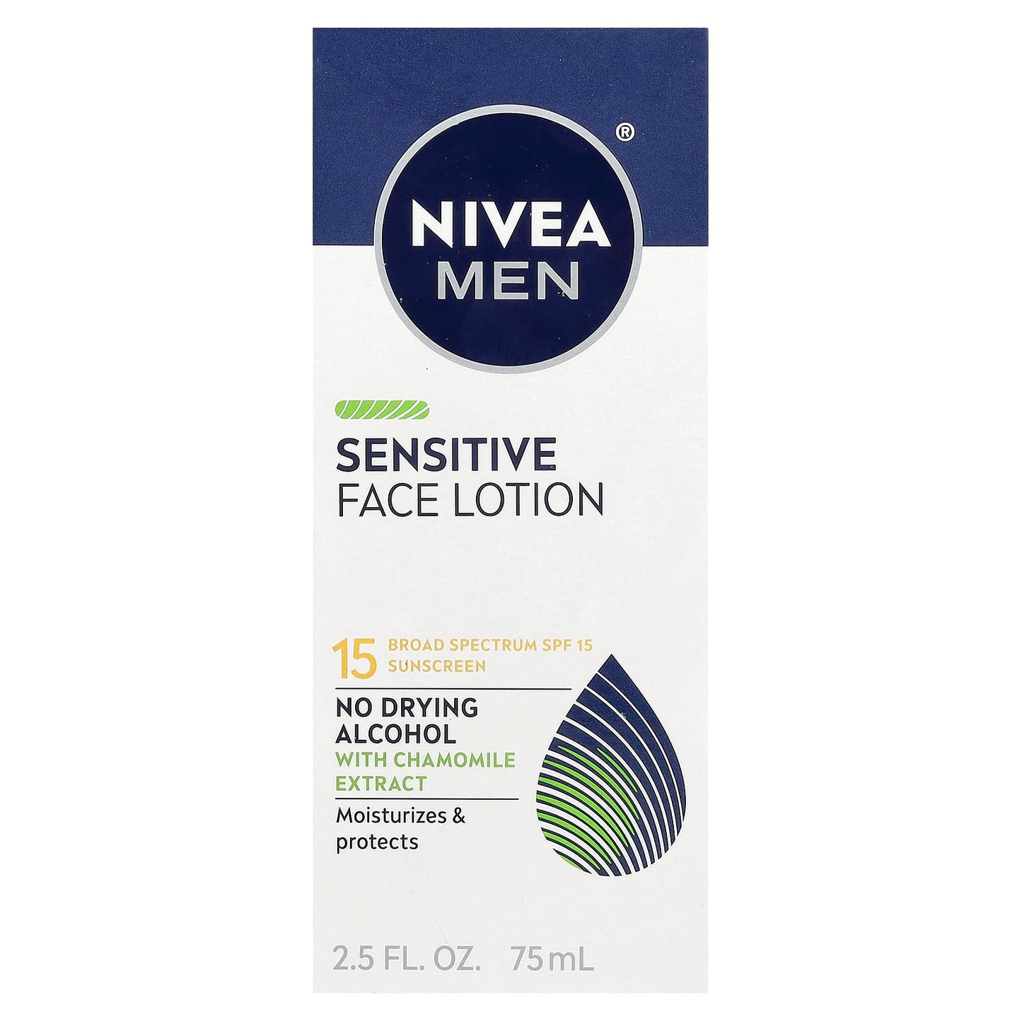 NIVEA Men Sensitive Protective Lotion Sunscreen SPF 15 2.5 oz (Pack of 3)