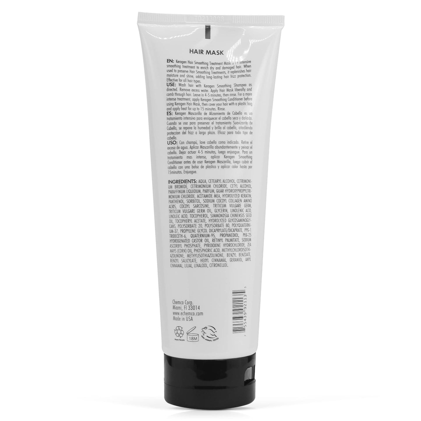 Keragen - Mask for Dry Damaged Hair, 8 Oz - Deep Moisturizing Conditioning Treatment, Repairs and Restore, Frizz-Free Infused with Keratin, Panthenol