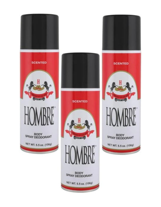 Hombre Red Deodorant Body Spray Classic for Men 5.5oz-156g (3 Pack) Beauty and Personal Care HOMBRE