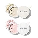Morphe Totally Set Mini Brighten & Set Setting Powder Duo - Lightweight, Talc-Free Powder for Face Makeup Natural Finish - Minimizes Shine for Up