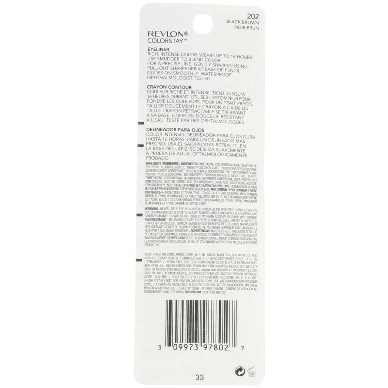 Revlon/Colorstay Eye Liner (Black Brown) 0.01 Oz (.28 Ml)