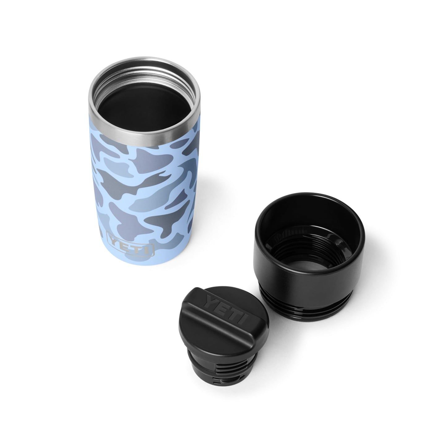 YETI Rambler 12 oz Travel Bottle, Stainless Steel, Vacuum Insulated with Leakproof Commuter Cap, Blue Camo