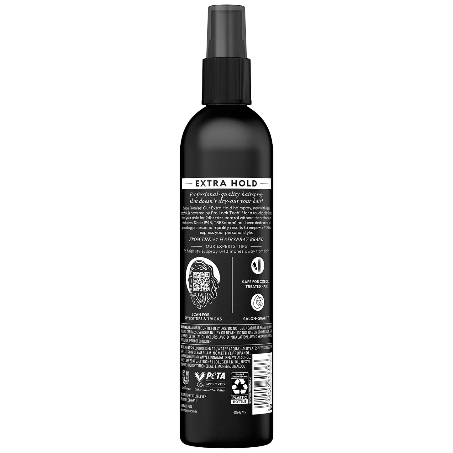 TRESemmé Tres Two Extra Hold Non-Aerosol Hairspray, 10 oz, Extra-Firm Control, Humidity Resistant, Frizz Control, Pack of 4 Pump Bottles
